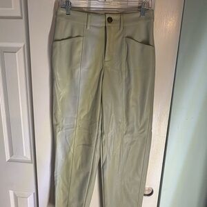 a new day Olive Green Faux Leather High-Rise Straight Pants